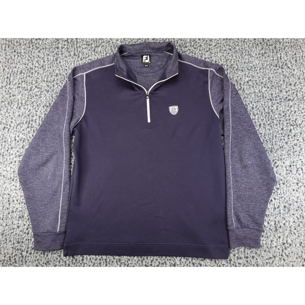 FootJoy Quarter Zip Pullover Mens L Navy Purple Good OLCC Golf Performance